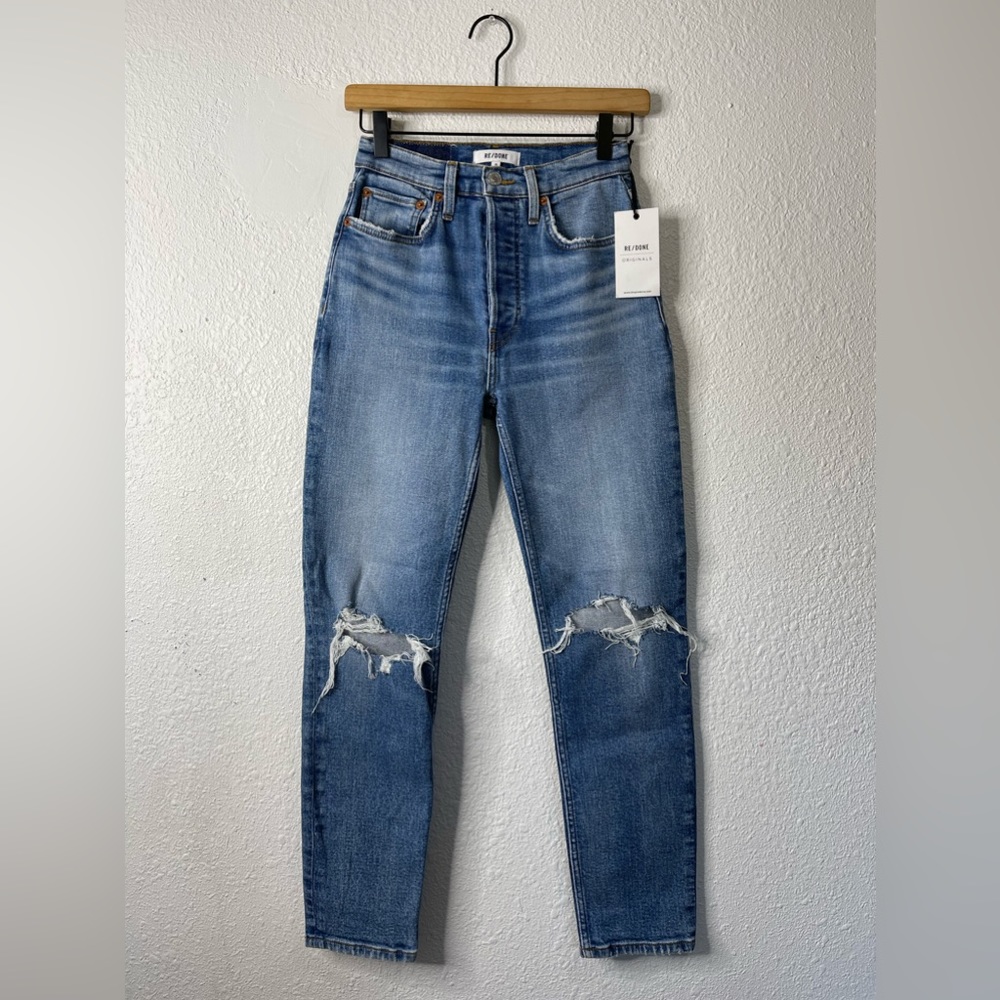 RE/DONE 90s High Rise Ankle Crop Jeans Size 26